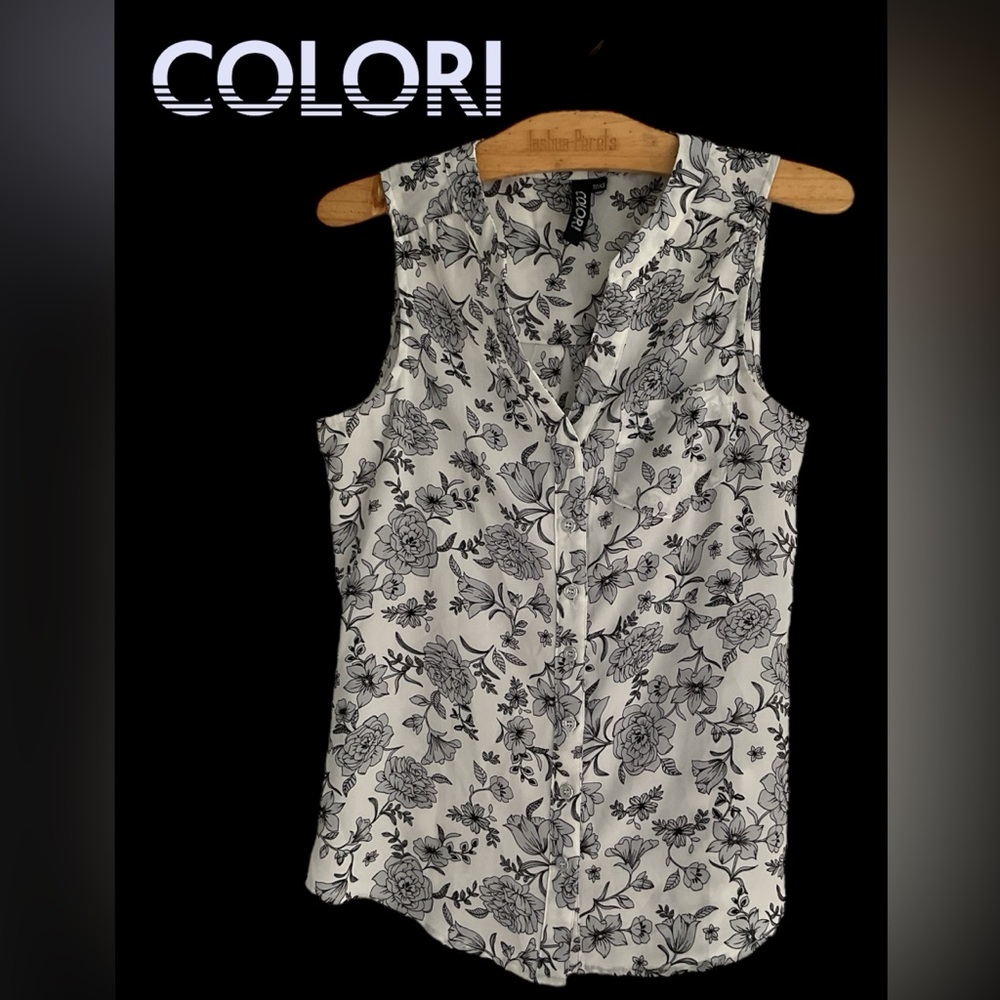 COLORI🩵Floral Sleeveless Blouse